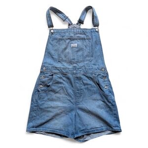 Levi's Denim Short Overalls with Front Pocket - Light Blue Size XL